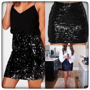 NWT Black Sequin Skirt